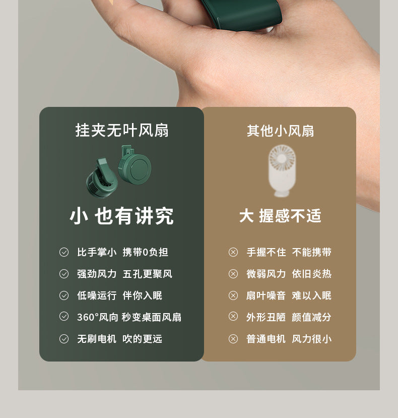 Portable Fan Rechargeable Mini Waist With 3 Speeds Strong Wearable Clip Belt Fan for Outdoor Jobsite FarmsTraveling Fishing