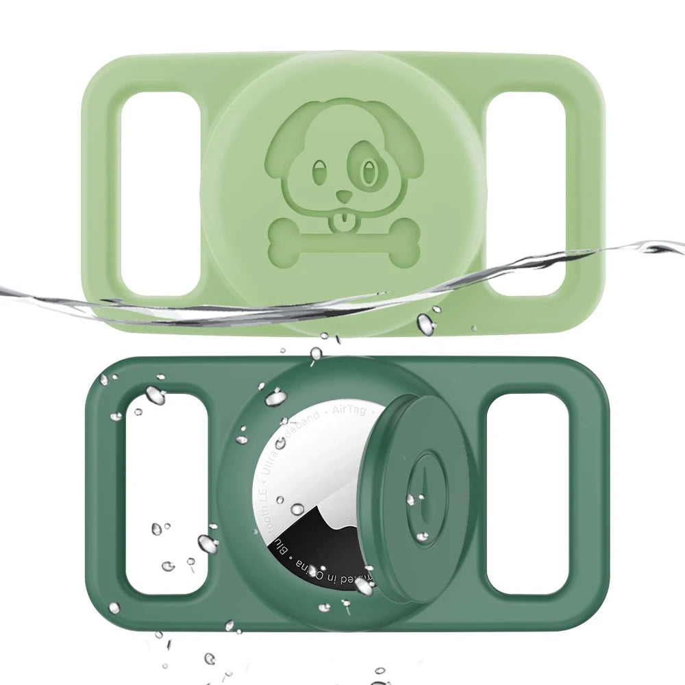 AirTag Pet Collar Holder for Dog Cat Waterproof Silicone Hidden Loop GPS Finder AirTag Dog Collar Anti-Lost Tracker Accessories