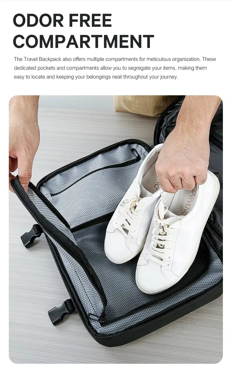 Vacuum backpack with pump compression backpack for travel,36L Backpack With Vacuum Seal Anti theft Storage Weighable