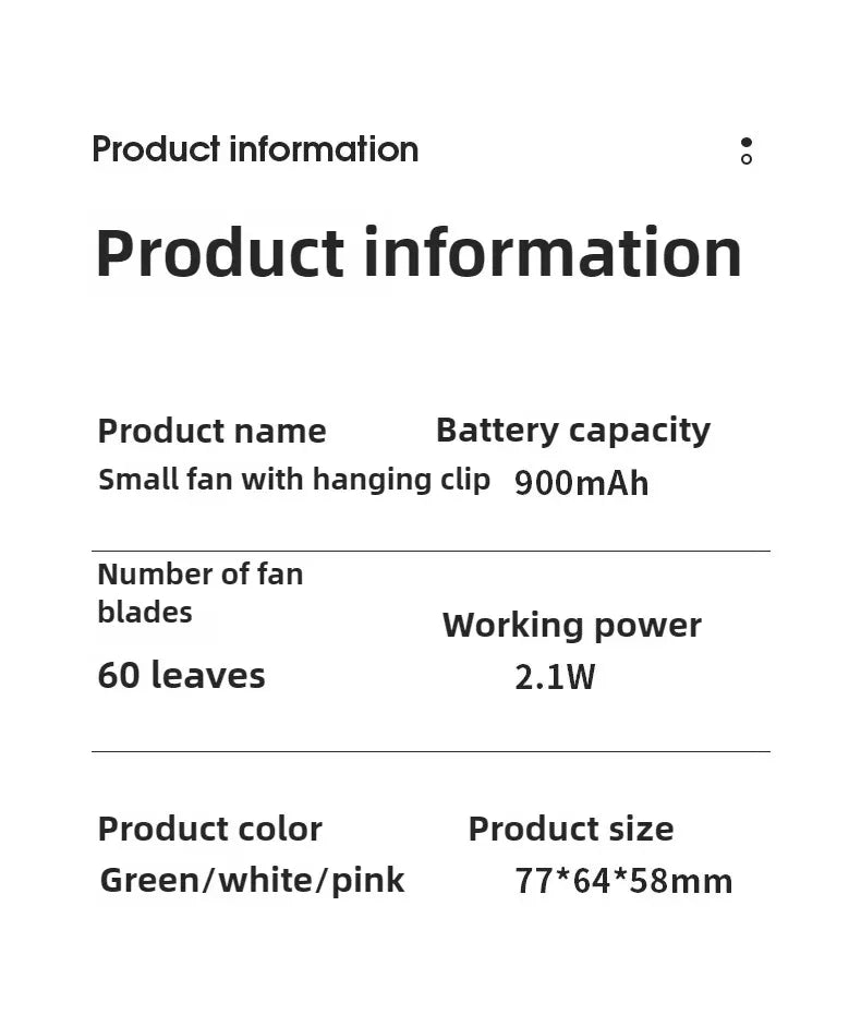 Portable Fan Rechargeable Mini Waist With 3 Speeds Strong Wearable Clip Belt Fan for Outdoor Jobsite FarmsTraveling Fishing