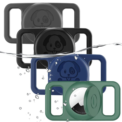 AirTag Pet Collar Holder for Dog Cat Waterproof Silicone Hidden Loop GPS Finder AirTag Dog Collar Anti-Lost Tracker Accessories