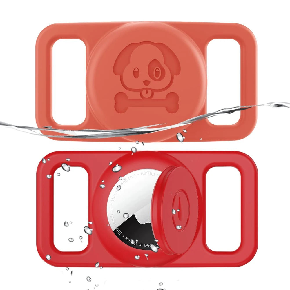 AirTag Pet Collar Holder for Dog Cat Waterproof Silicone Hidden Loop GPS Finder AirTag Dog Collar Anti-Lost Tracker Accessories