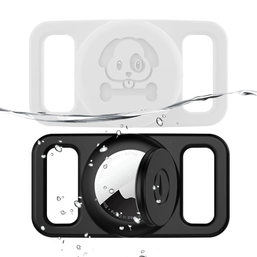 AirTag Pet Collar Holder for Dog Cat Waterproof Silicone Hidden Loop GPS Finder AirTag Dog Collar Anti-Lost Tracker Accessories