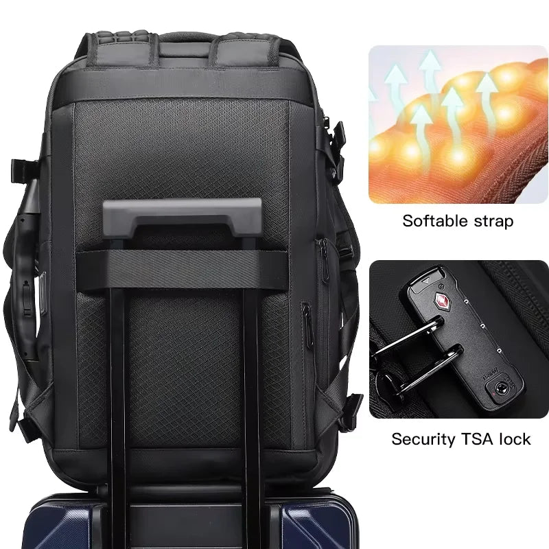 Vacuum backpack with pump compression backpack for travel,36L Backpack With Vacuum Seal Anti theft Storage Weighable