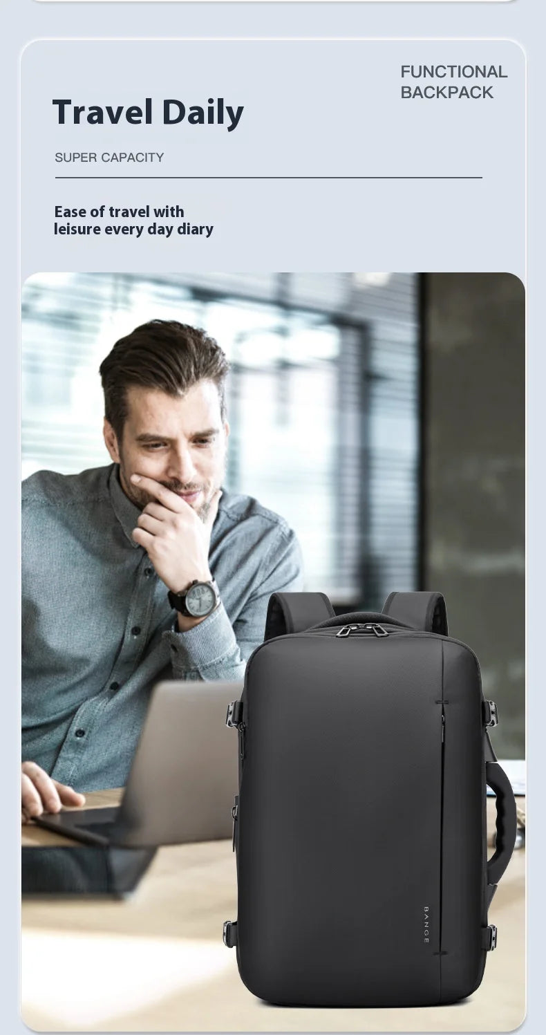 Vacuum backpack with pump compression backpack for travel,36L Backpack With Vacuum Seal Anti theft Storage Weighable